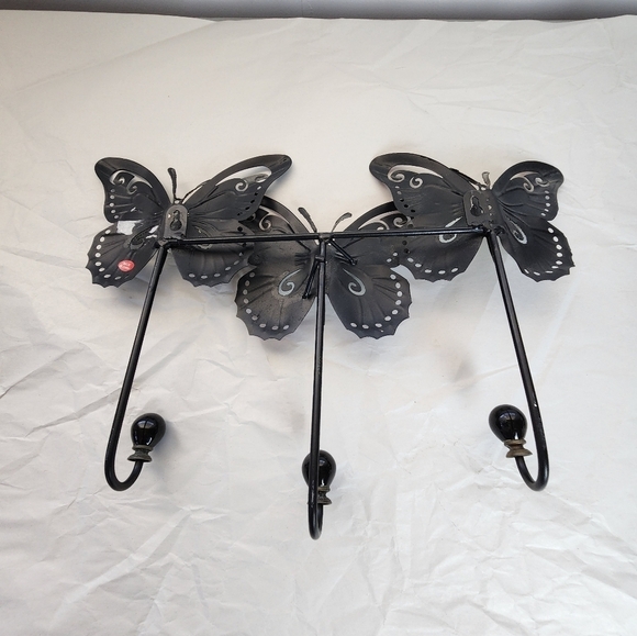 Butterfly  Three Hook Meatel Coat Hanger - Picture 2 of 5